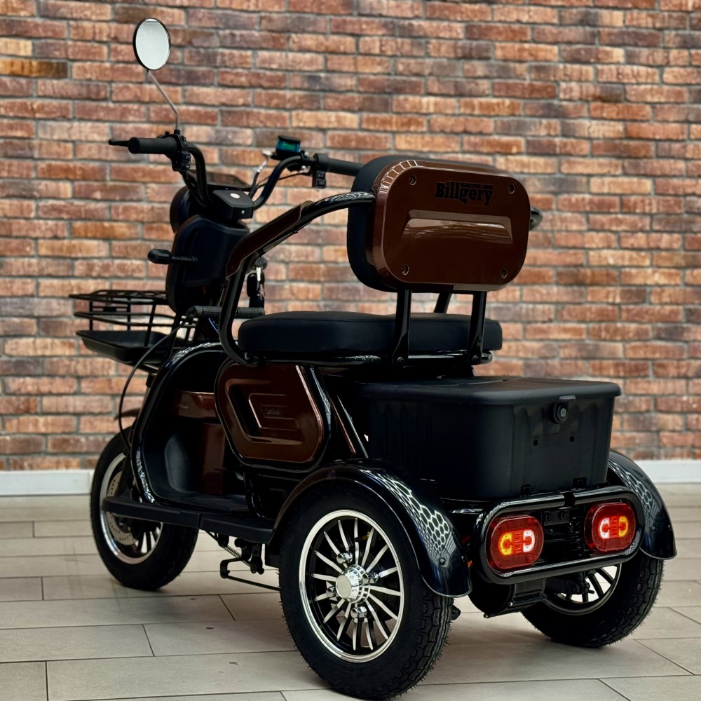 Електричний трицикл Billgery М3 B-30599 800W 72V/20Ah, 3 місця, амортизація, до 60 км ходу