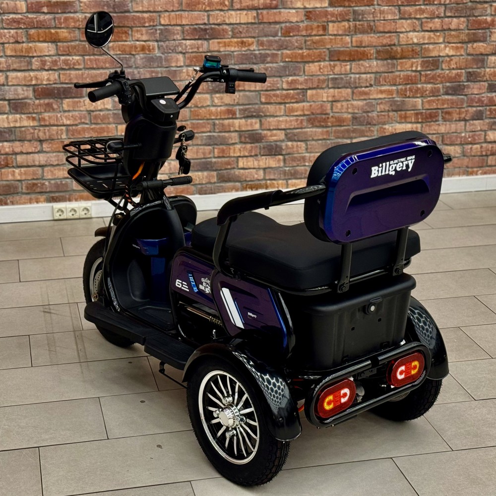Електричний трицикл Billgery М3 B-23826 800W 72V/20Ah, 3 місця, амортизація, до 60 км ходу