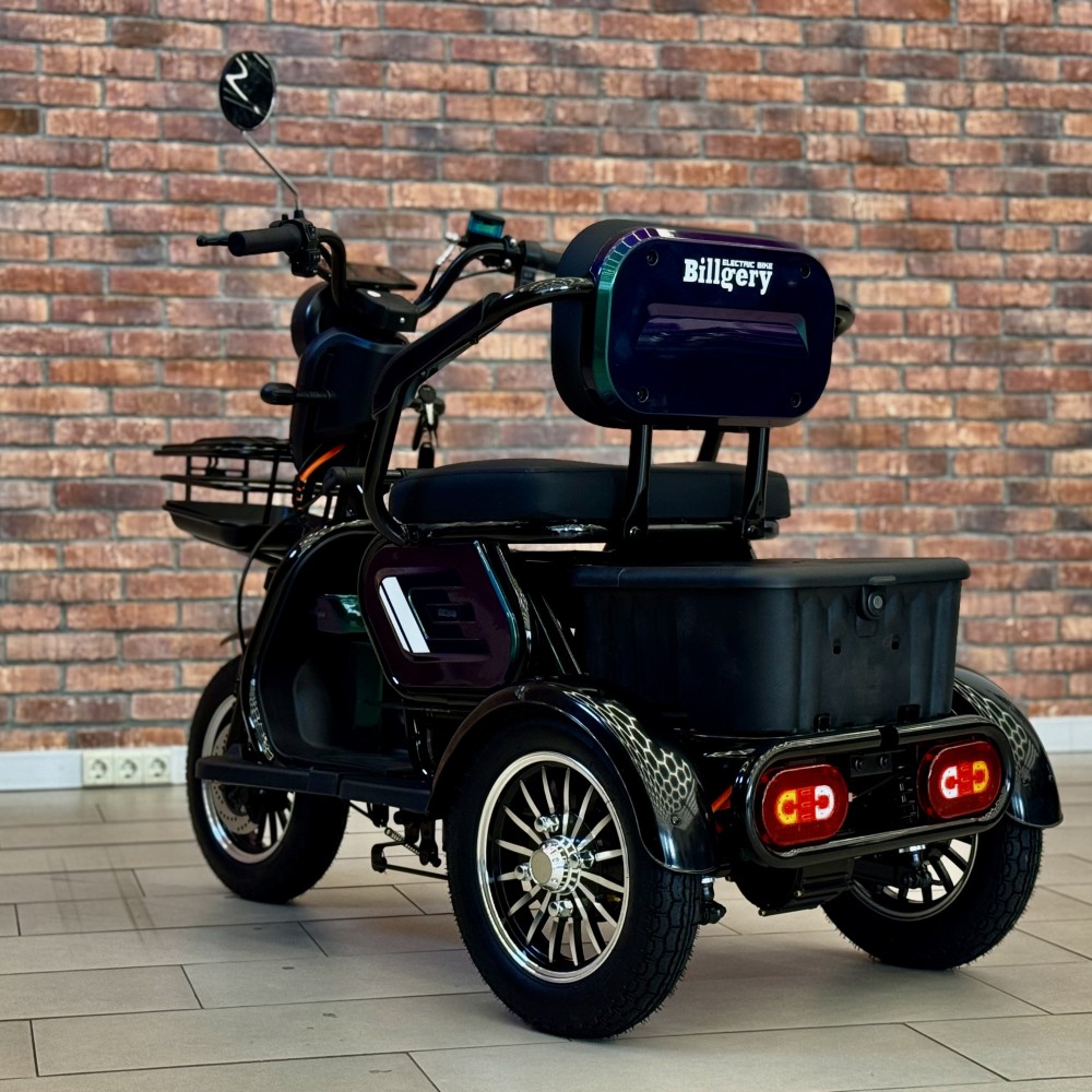 Електричний трицикл Billgery М3 B-67062 800W 72V/20Ah, 3 місця, амортизація, до 60 км ходу