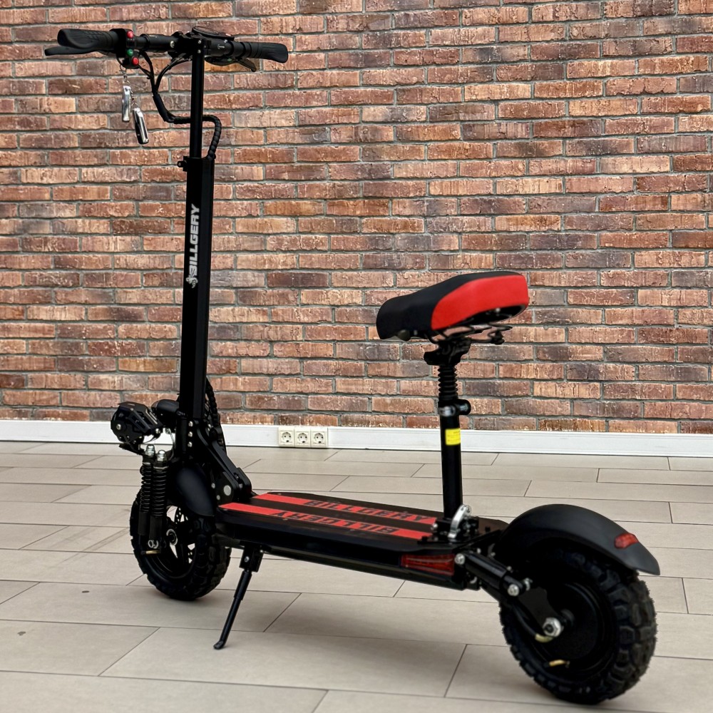 Електросамокат Billgery 777800, 1200W, 48V/18Ah, до 60 км, 35 км/год, 11", складаний, сидіння, сигналізація