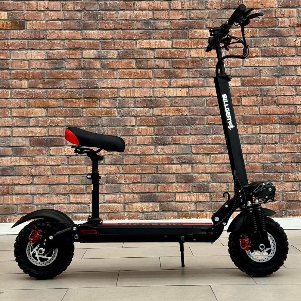 Електросамокат Billgery 777800, 1200W, 48V/18Ah, до 60 км, 35 км/год, 11", складаний, сидіння, сигналізація