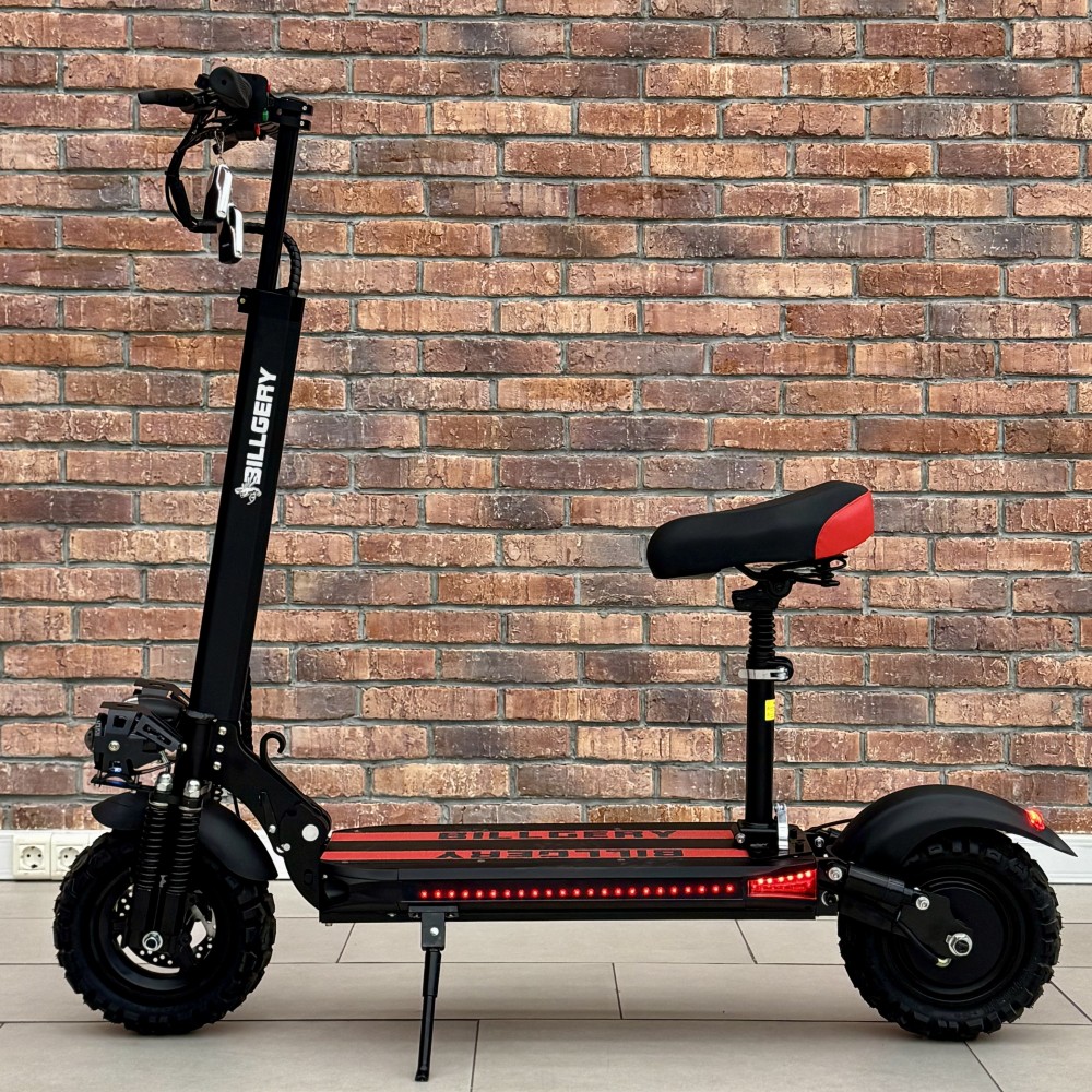 Електросамокат Billgery 777800, 1200W, 48V/18Ah, до 60 км, 35 км/год, 11", складаний, сидіння, сигналізація