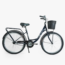 Велосипед міський Corso TRAVEL 26" TR-2470, одношвидкісний, сталева рама 16.5", багажник + кошик