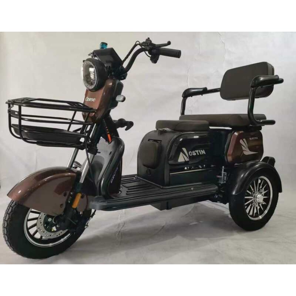 Електричний трицикл Corso «OSTIN» ST-7125 (1) + 1 ЯЩИК АКУМ двигун 800W, акумулятор 72V/23Ah, колеса 300-10, в коробці
