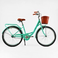 Велосипед міський Corso TRAVEL 26" TR-26995, одношвидкісний, сталева рама 16.5", багажник + кошик