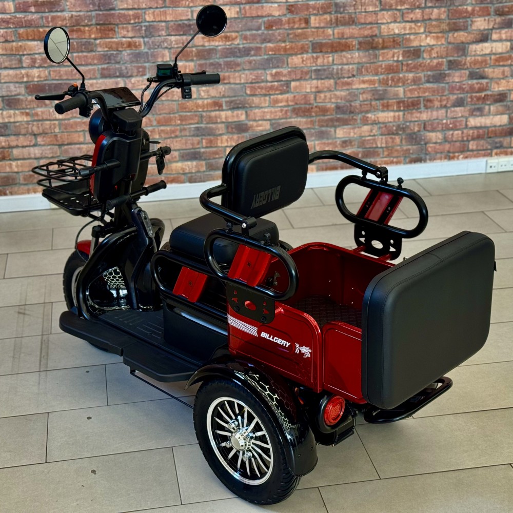 Електричний трицикл Billgery B-57091 1000W 72V/23Ah 3 місця кошик LED фари сигналізація