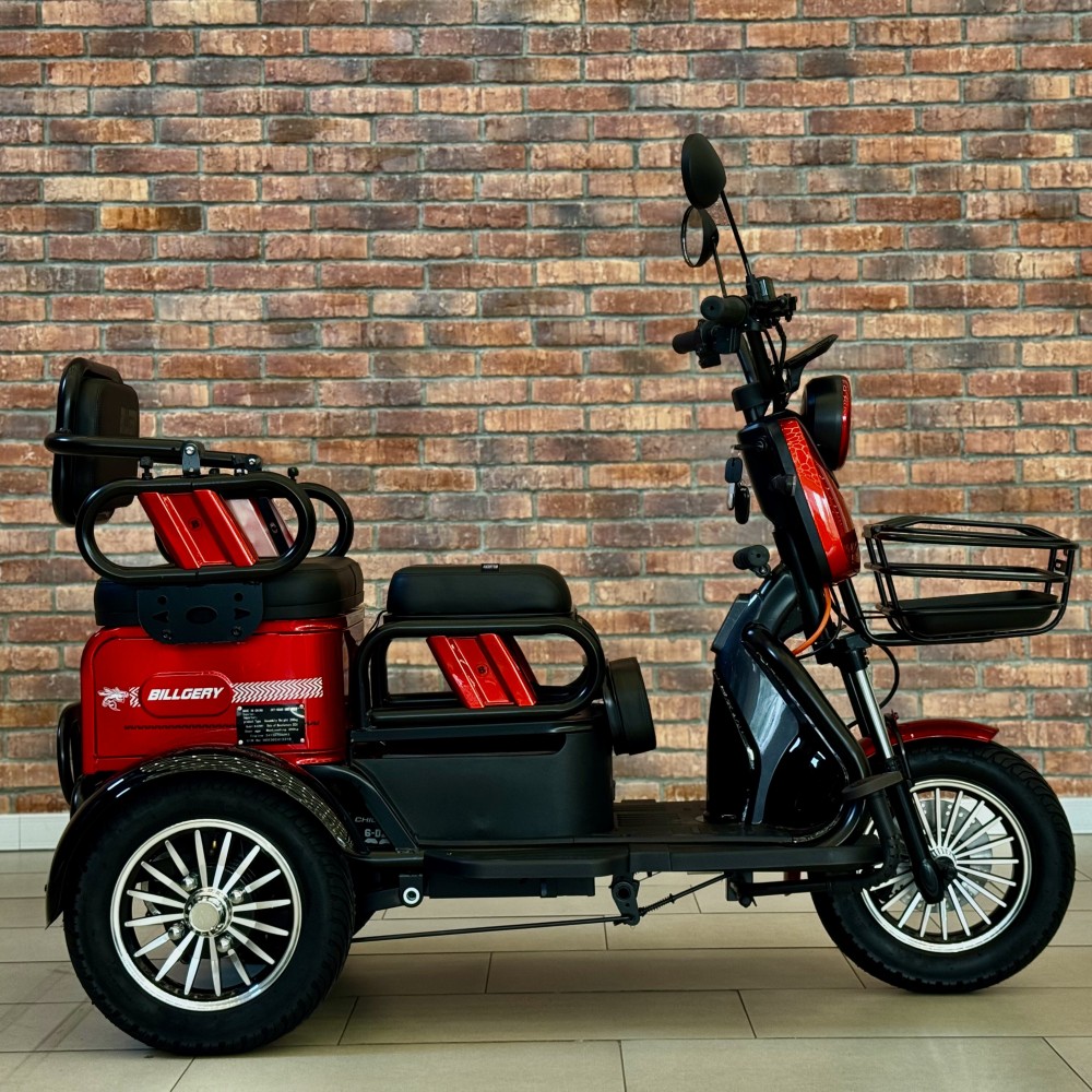 Електричний трицикл Billgery B-57091 1000W 72V/23Ah 3 місця кошик LED фари сигналізація