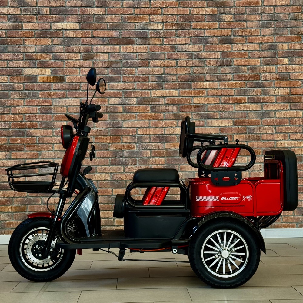 Електричний трицикл Billgery B-57091 1000W 72V/23Ah 3 місця кошик LED фари сигналізація