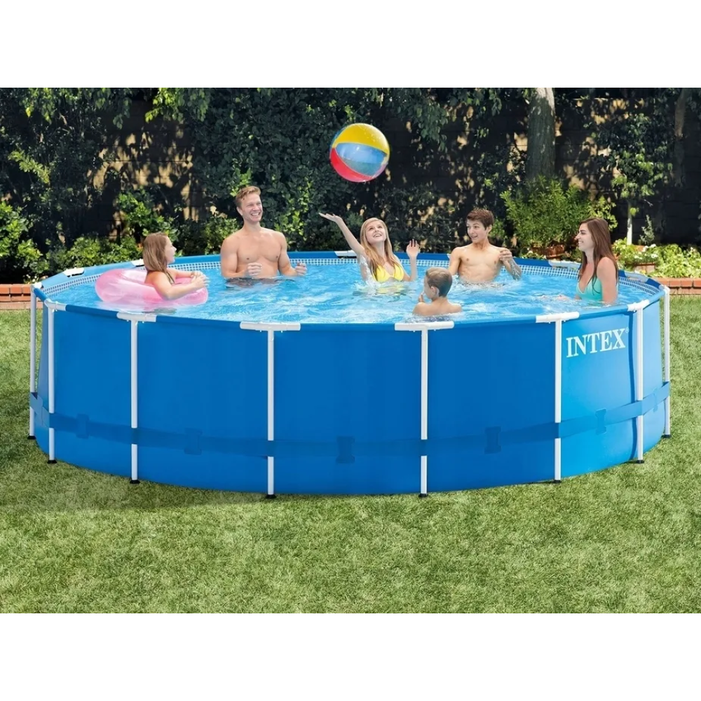 Басейн каркасний Intex 28242NP Metal Frame 457x122см, фільтр-насос, 3785л/ч,  сходи, тент, підстилка