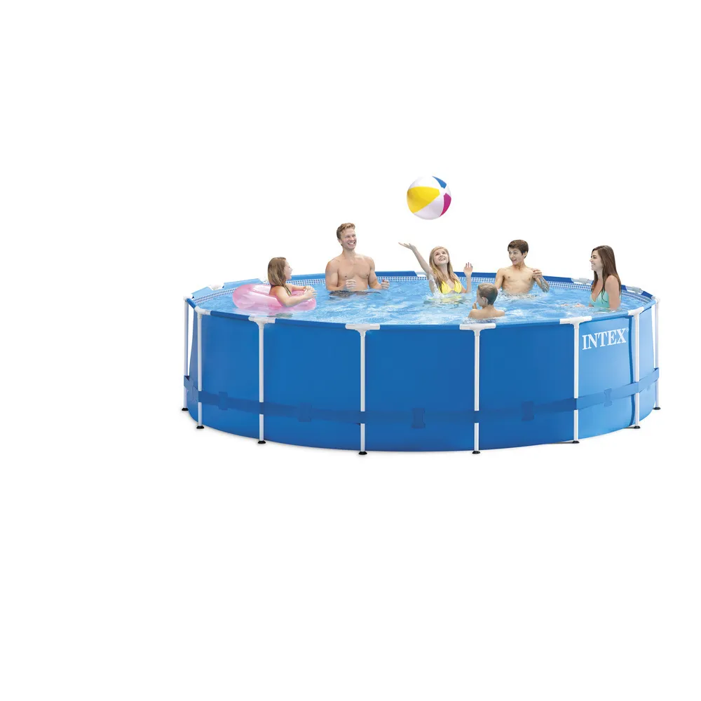 Басейн каркасний Intex 28242NP Metal Frame 457x122см, фільтр-насос, 3785л/ч,  сходи, тент, підстилка