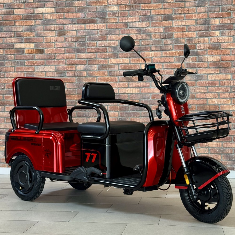 Електричний трицикл Billgery SPRINTER BS-23022 1000W 72V/23Ah, 3 місця, колеса 10", LED фари, сигналізація, кошик