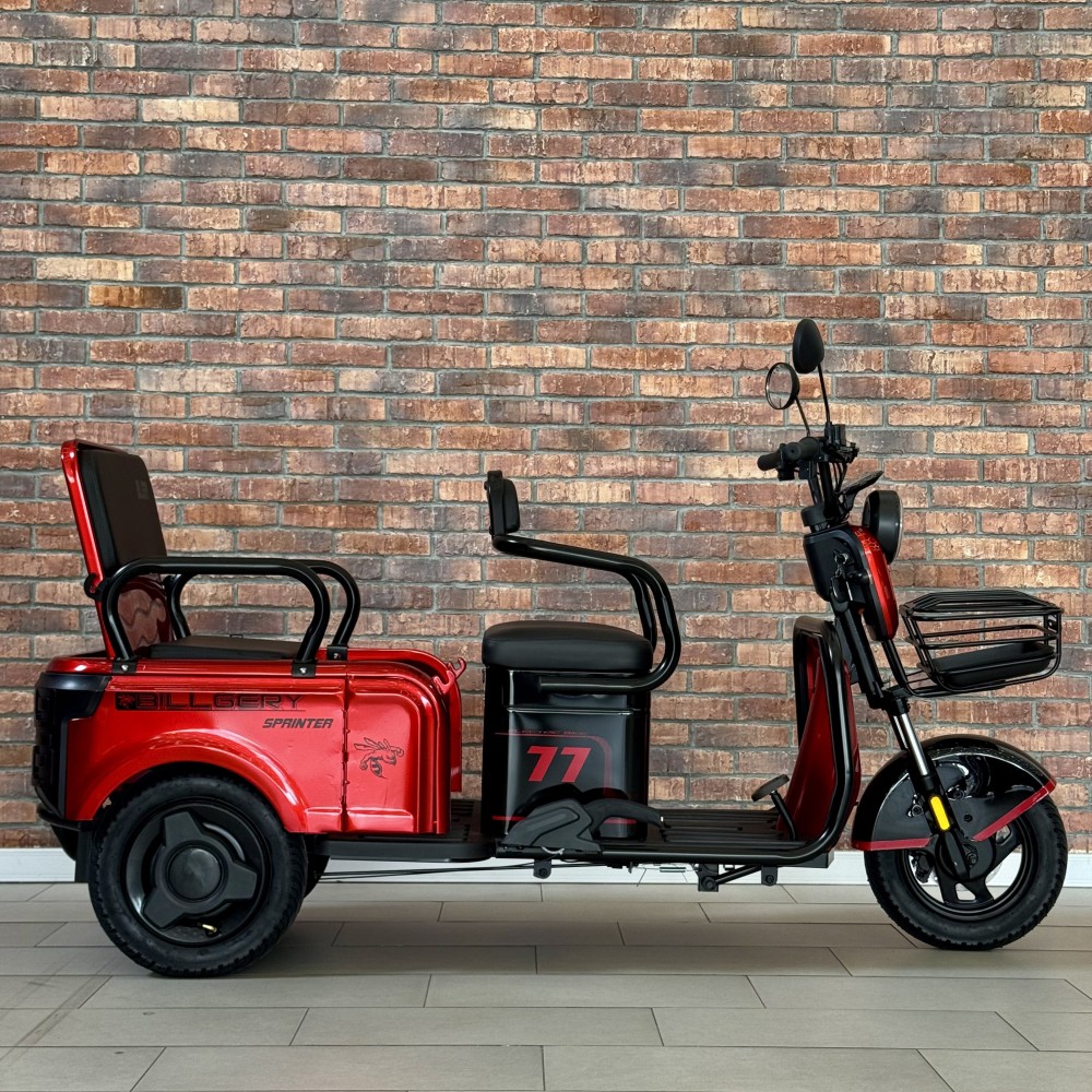 Електричний трицикл Billgery SPRINTER BS-23022 1000W 72V/23Ah, 3 місця, колеса 10", LED фари, сигналізація, кошик