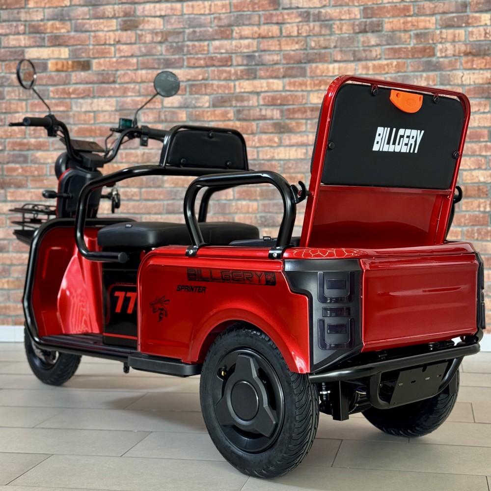 Електричний трицикл Billgery SPRINTER BS-23022 1000W 72V/23Ah, 3 місця, колеса 10", LED фари, сигналізація, кошик