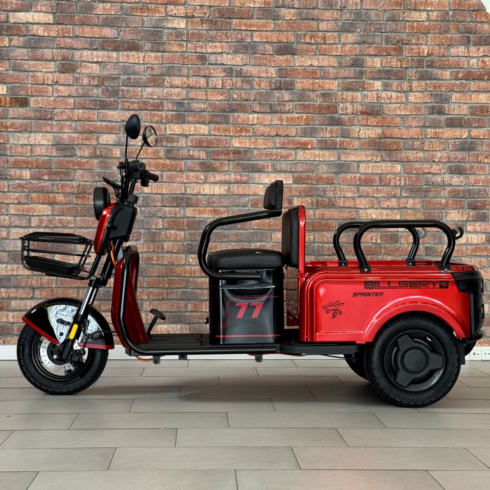 Електричний трицикл Billgery SPRINTER BS-23022 1000W 72V/23Ah, 3 місця, колеса 10", LED фари, сигналізація, кошик