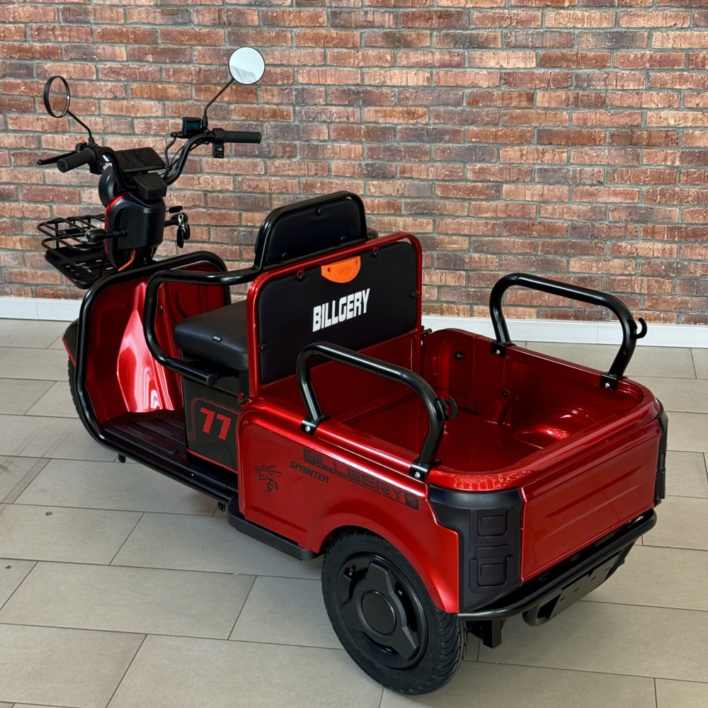 Електричний трицикл Billgery SPRINTER BS-23022 1000W 72V/23Ah, 3 місця, колеса 10", LED фари, сигналізація, кошик