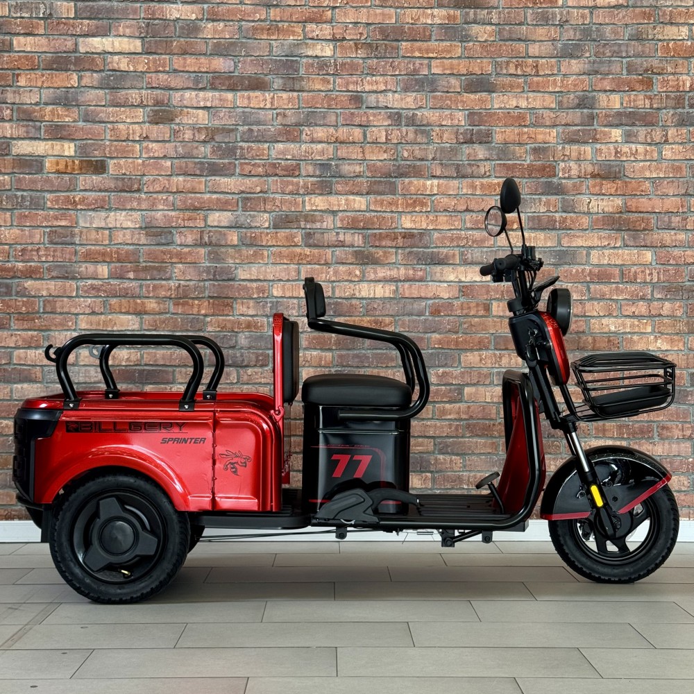 Електричний трицикл Billgery SPRINTER BS-23022 1000W 72V/23Ah, 3 місця, колеса 10", LED фари, сигналізація, кошик