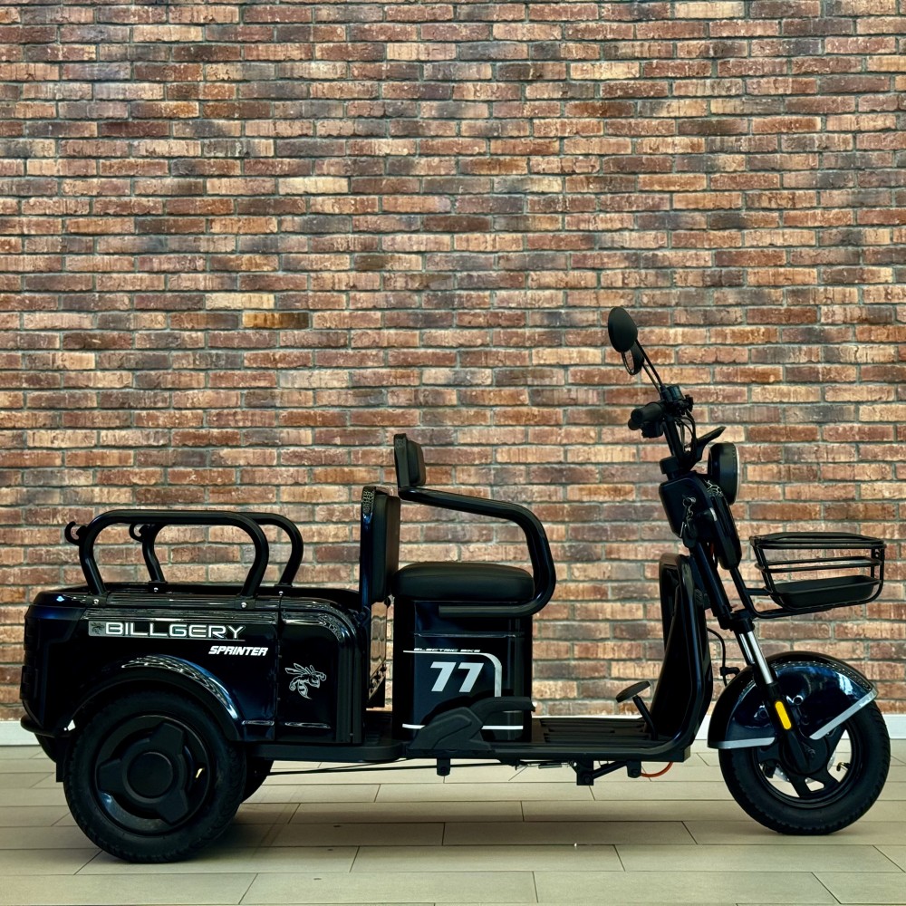 Електричний трицикл Billgery SPRINTER BS-95374 1000W 72V/23Ah, 3 місця, колеса 10", LED фари, сигналізація, кошик