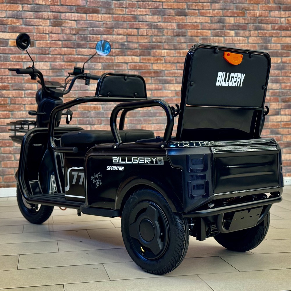 Електричний трицикл Billgery SPRINTER BS-95374 1000W 72V/23Ah, 3 місця, колеса 10", LED фари, сигналізація, кошик