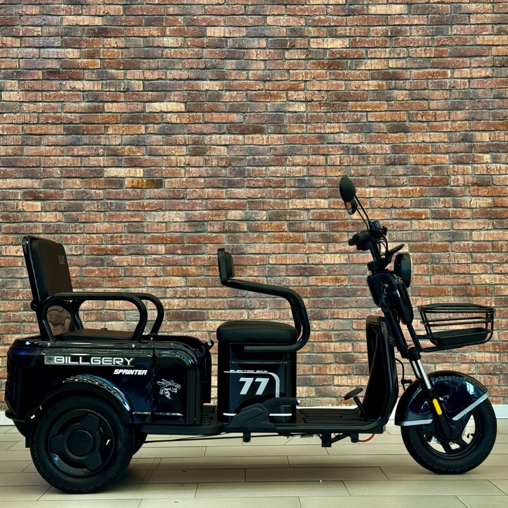 Електричний трицикл Billgery SPRINTER BS-95374 1000W 72V/23Ah, 3 місця, колеса 10", LED фари, сигналізація, кошик