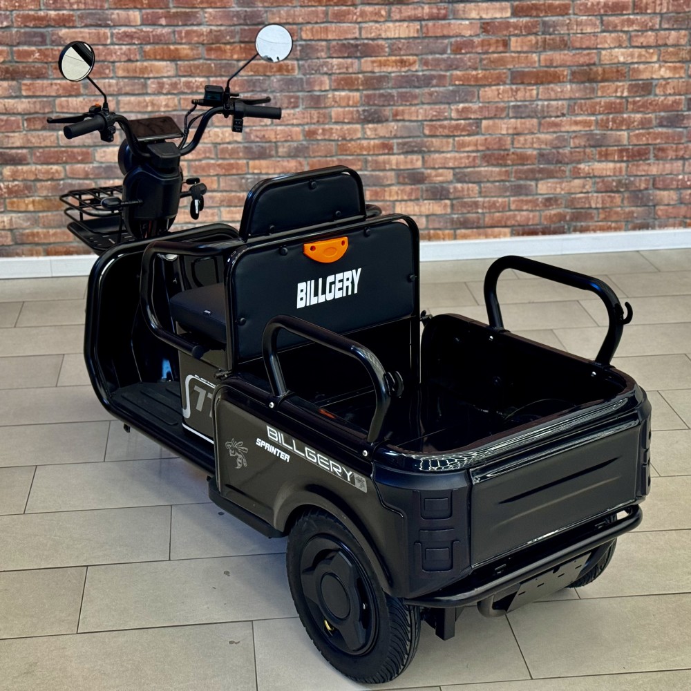 Електричний трицикл Billgery SPRINTER BS-95374 1000W 72V/23Ah, 3 місця, колеса 10", LED фари, сигналізація, кошик