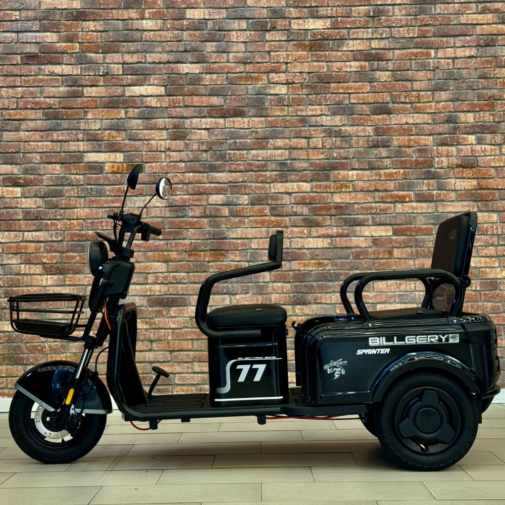 Електричний трицикл Billgery SPRINTER BS-95374 1000W 72V/23Ah, 3 місця, колеса 10", LED фари, сигналізація, кошик