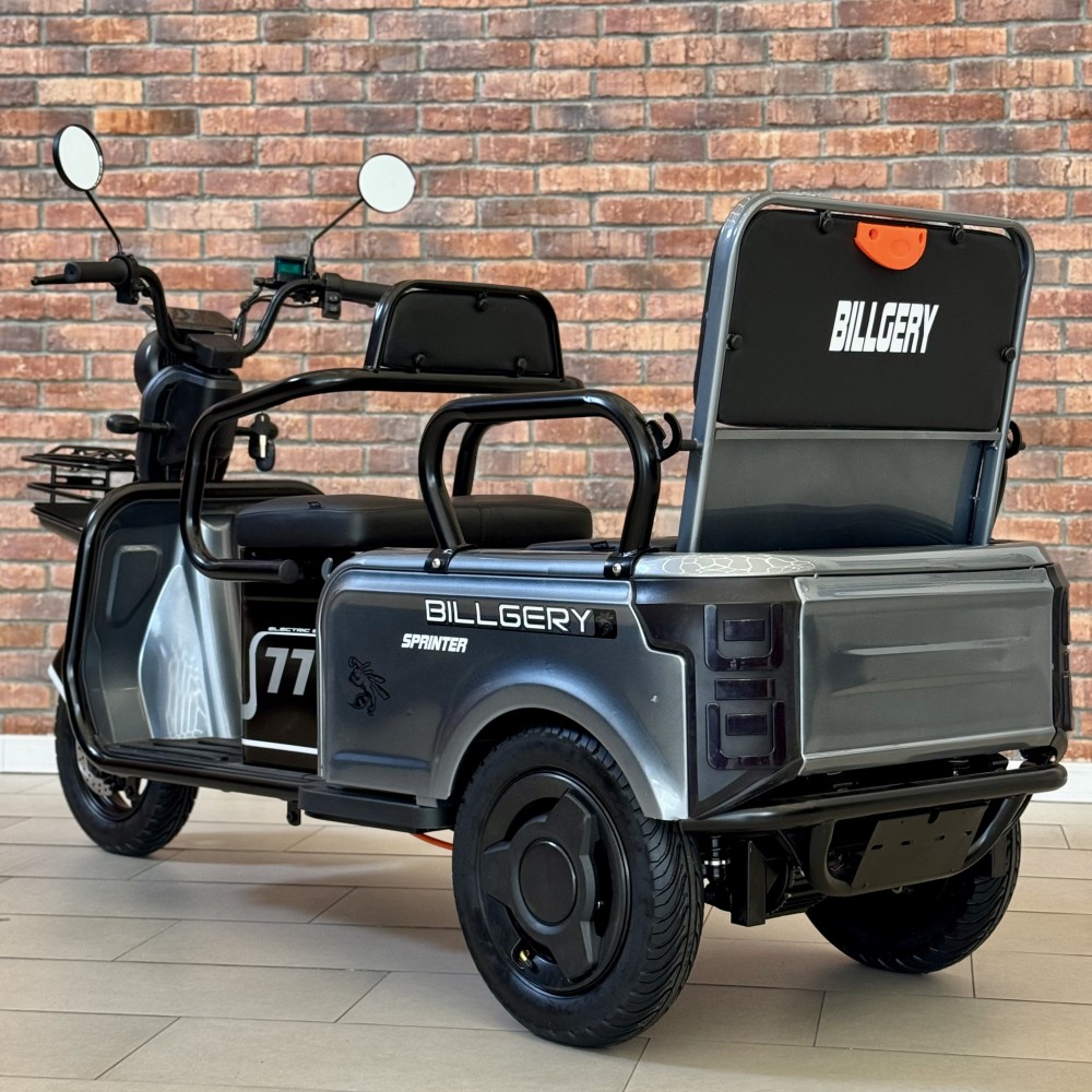 Електричний трицикл Billgery SPRINTER BS-72463 1000W 72V/23Ah, 3 місця, колеса 10", LED фари, сигналізація, кошик
