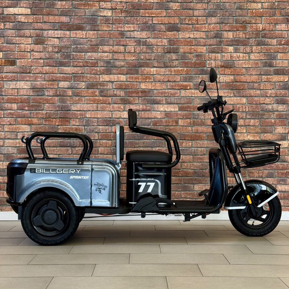Електричний трицикл Billgery SPRINTER BS-72463 1000W 72V/23Ah, 3 місця, колеса 10", LED фари, сигналізація, кошик