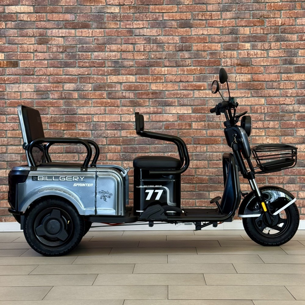 Електричний трицикл Billgery SPRINTER BS-72463 1000W 72V/23Ah, 3 місця, колеса 10", LED фари, сигналізація, кошик