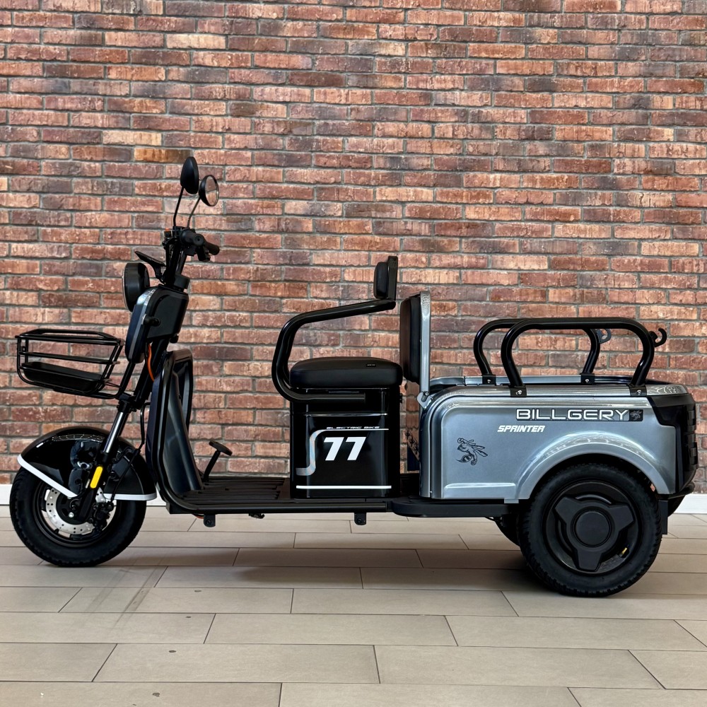 Електричний трицикл Billgery SPRINTER BS-72463 1000W 72V/23Ah, 3 місця, колеса 10", LED фари, сигналізація, кошик