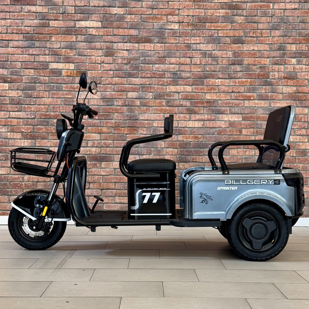 Електричний трицикл Billgery SPRINTER BS-72463 1000W 72V/23Ah, 3 місця, колеса 10", LED фари, сигналізація, кошик