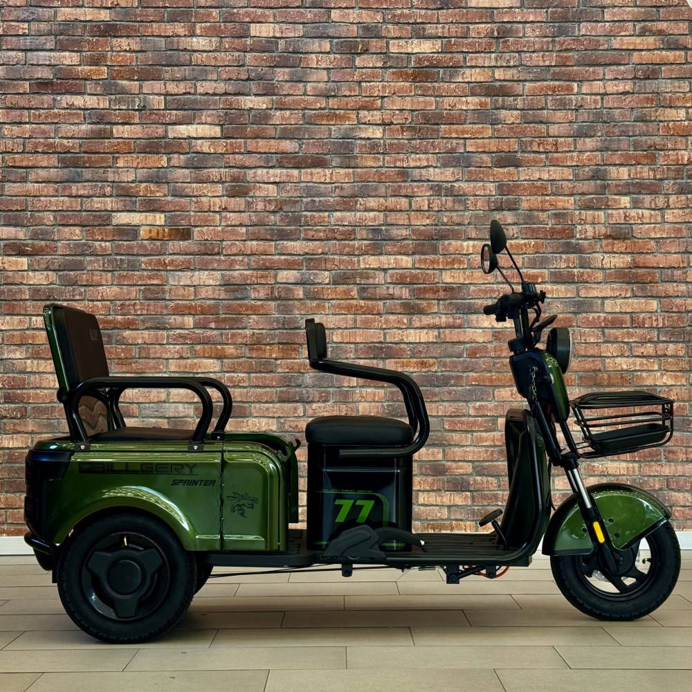 Електричний трицикл Billgery SPRINTER BS-15755 1000W 72V/23Ah, 3 місця, колеса 10", LED фари, сигналізація, кошик