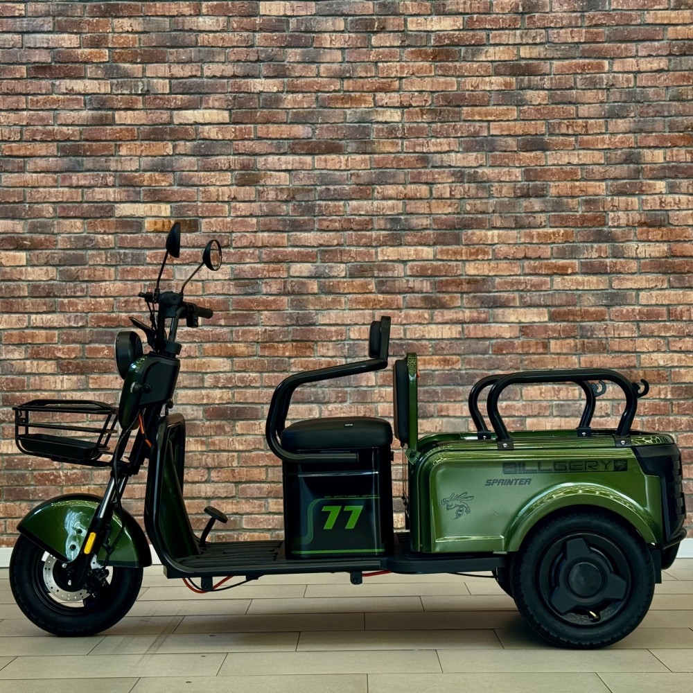 Електричний трицикл Billgery SPRINTER BS-15755 1000W 72V/23Ah, 3 місця, колеса 10", LED фари, сигналізація, кошик