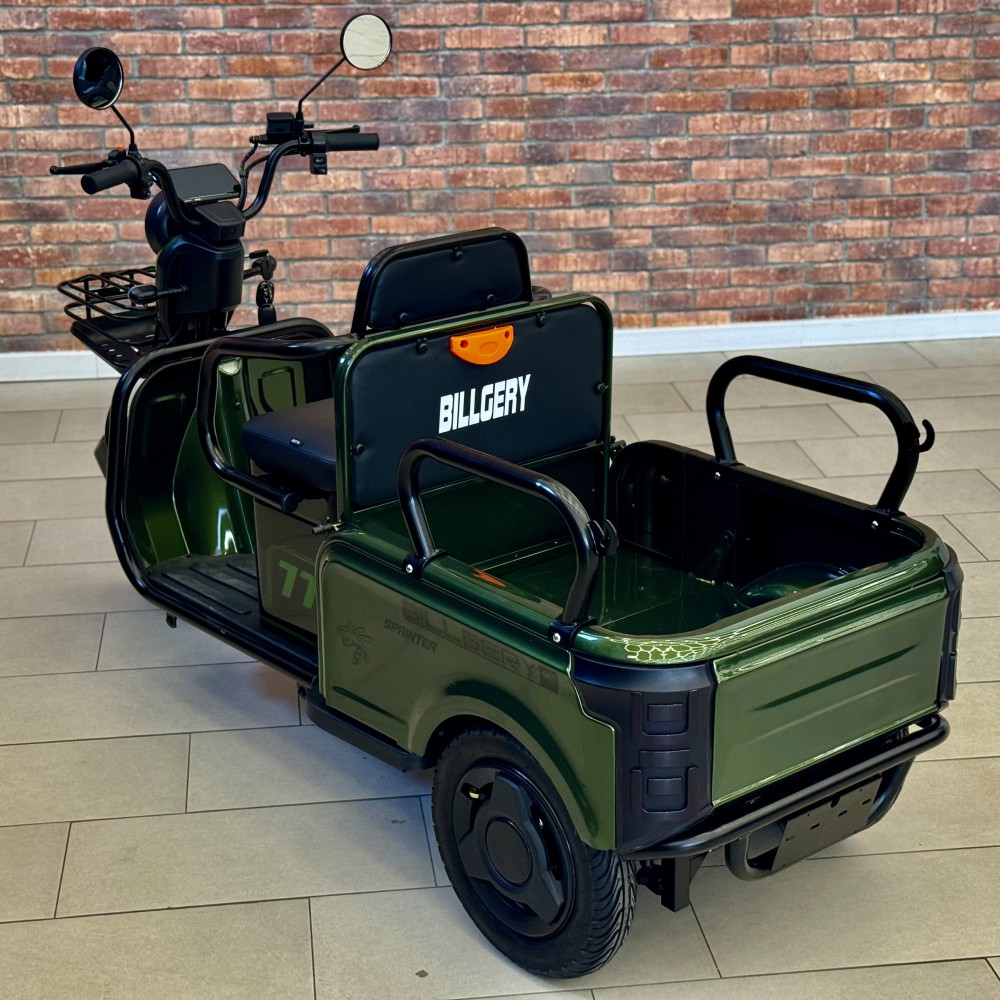 Електричний трицикл Billgery SPRINTER BS-15755 1000W 72V/23Ah, 3 місця, колеса 10", LED фари, сигналізація, кошик