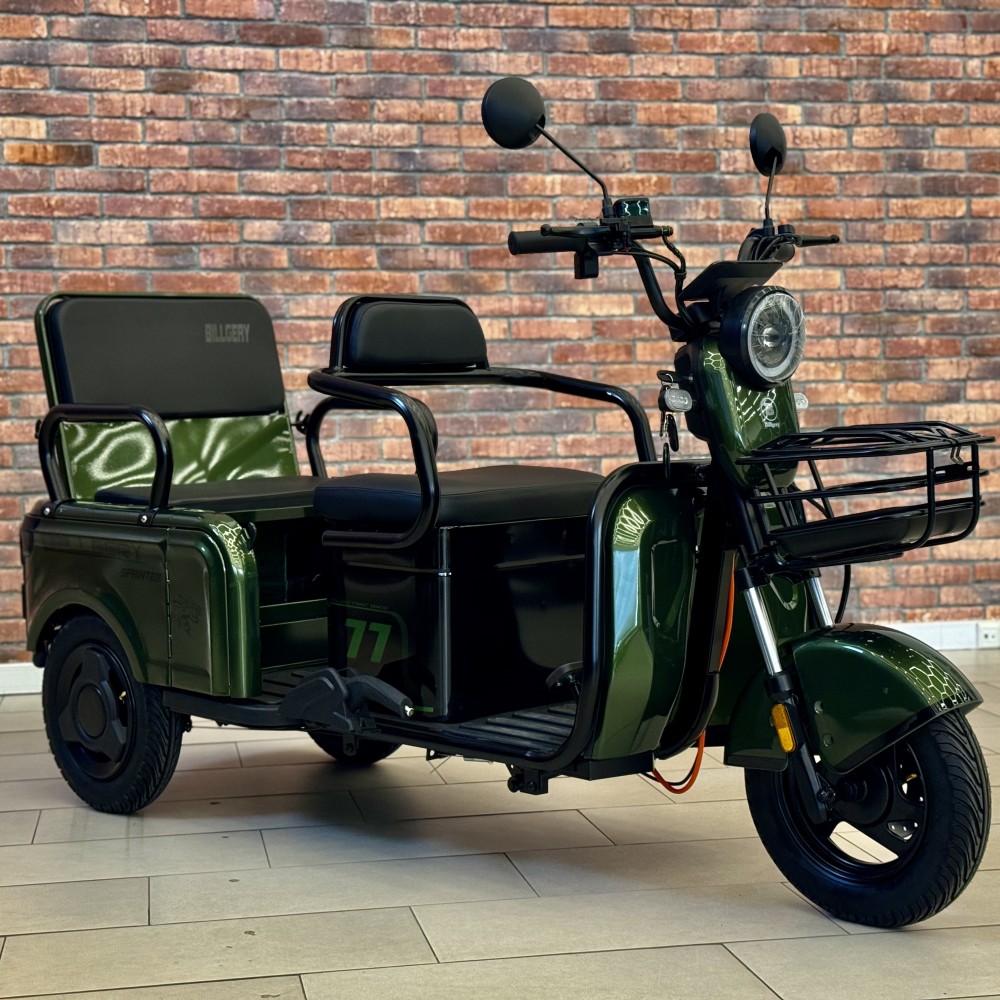 Електричний трицикл Billgery SPRINTER BS-15755 1000W 72V/23Ah, 3 місця, колеса 10", LED фари, сигналізація, кошик