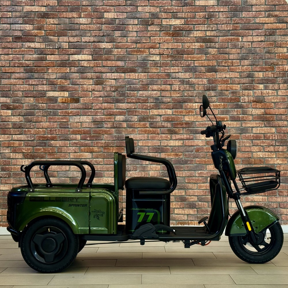 Електричний трицикл Billgery SPRINTER BS-15755 1000W 72V/23Ah, 3 місця, колеса 10", LED фари, сигналізація, кошик