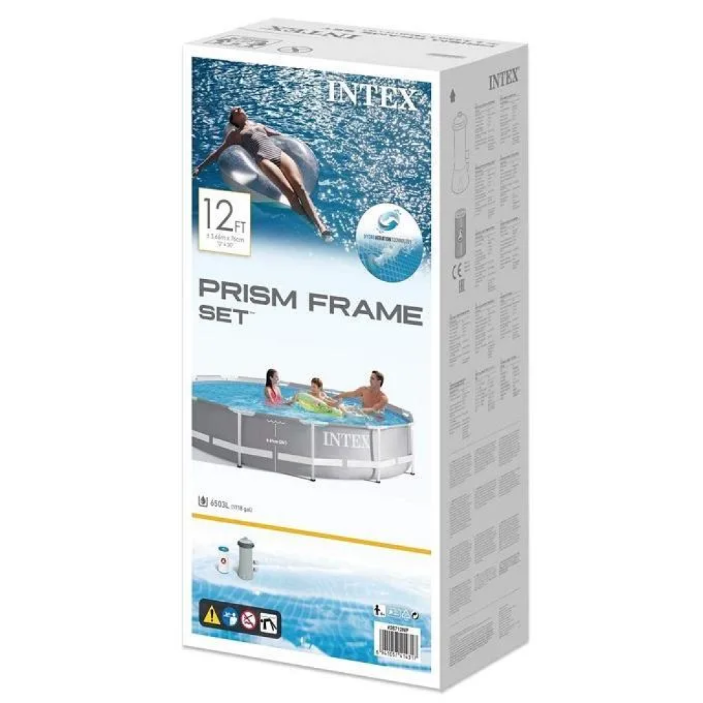 Басейн каркасний Intex 26712 NP розмір:366x76 см (насос-фільтр картриджний 2006 л/год), об'єм води:6503л, в коробці