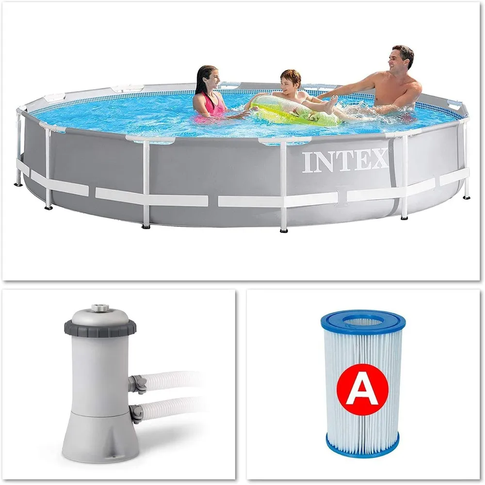 Басейн каркасний Intex 26712 NP розмір:366x76 см (насос-фільтр картриджний 2006 л/год), об'єм води:6503л, в коробці