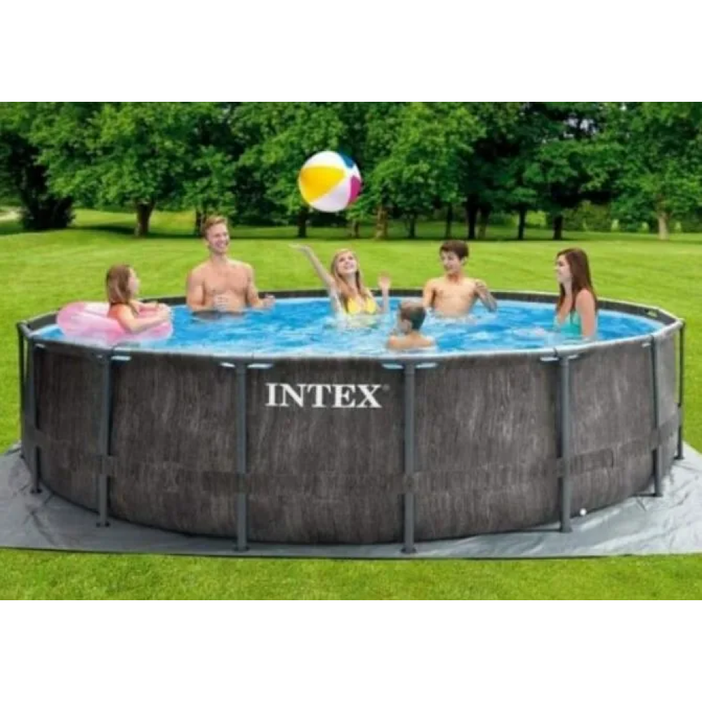 Басейн каркасний Intex 26744 NP об'єм:24310л, розмір:549x122см, сходи, насос-фільтр:5 678 л/год, драбина, тент, підстилка), в коробці