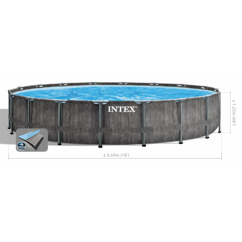 Басейн каркасний Intex 26744 NP об'єм:24310л, розмір:549x122см, сходи, насос-фільтр:5 678 л/год, драбина, тент, підстилка), в коробці