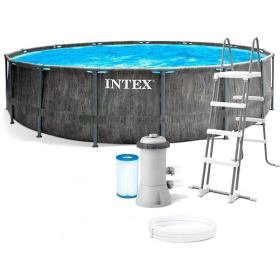 Басейн каркасний Intex 26744 NP об'єм:24310л, розмір:549x122см, сходи, насос-фільтр:5 678 л/год, драбина, тент, підстилка), в коробці