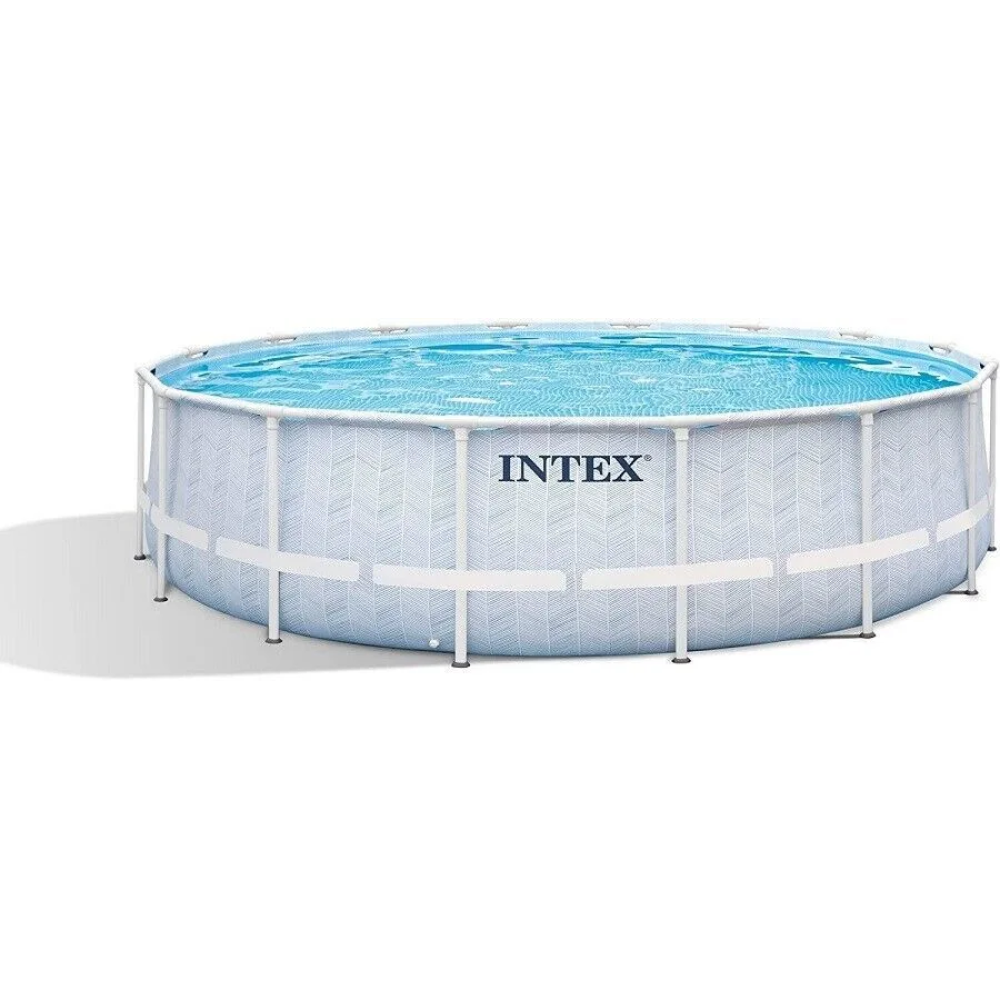 Басейн каркасний Intex 26746 Chevron Prism Frame 488х122см, 19156л. фільтр-насос 5678л ч, драбина, тент, підстилка