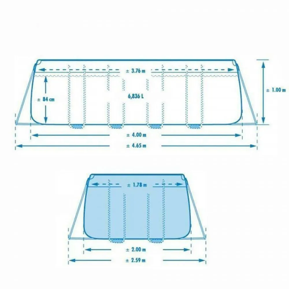 Каркасний басейн Intex Prism Frame Chevron 26780, прямокутний, 400х200х100 см