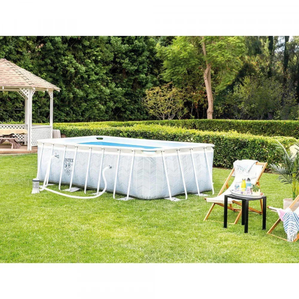 Каркасний басейн Intex Prism Frame Chevron 26780, прямокутний, 400х200х100 см