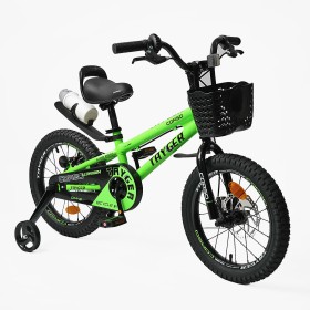 Велосипед 2-х колісний дитячий CORSO TAYGER TG-70411 16" Алюмінієва рама, бічні колеса, кошик, пляшечка