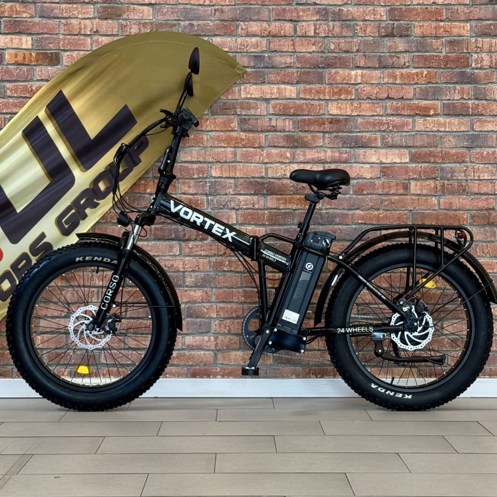 Електровелосипед фетбайк Corso Vortex TX-78950, 24", Чорний, 500W, 48V/13Ah Li-ion, Складана алюм. рама, PAS асистент