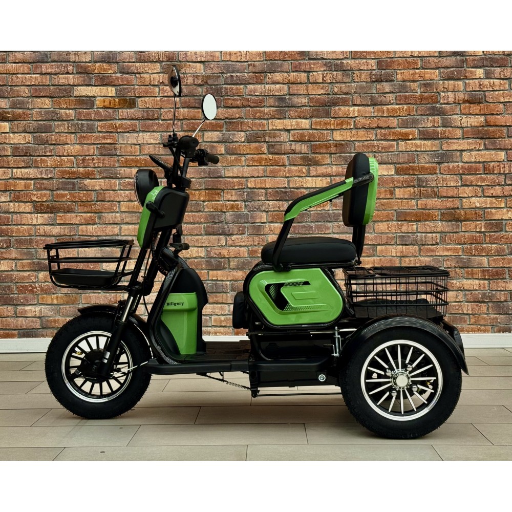 Електротрицикл Billgery BLG-4789 800W 72V 20Ah: Тримісний з LED Фарою, Сигналізацією та Кошиком