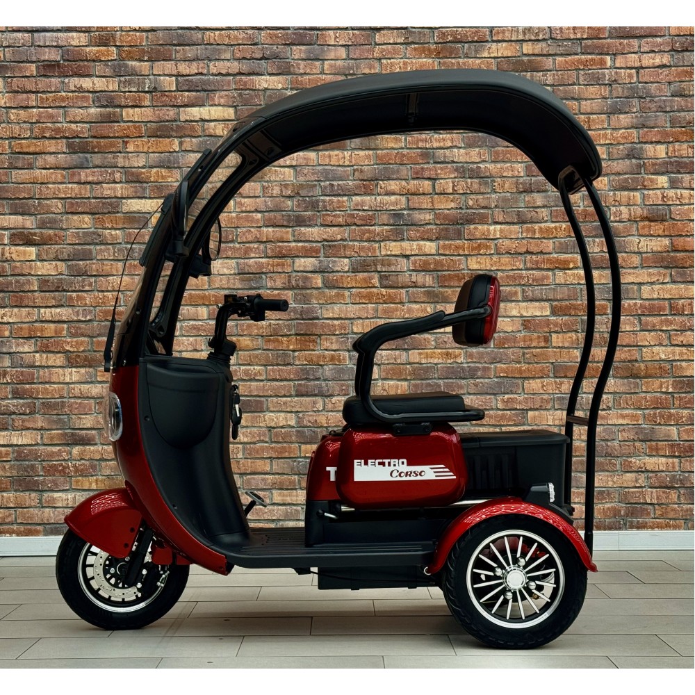 Електротрицикл Corso Terra TR-420311 800W 72V 20Ah з дахом, лобовим склом і дощовиком, 3 місця