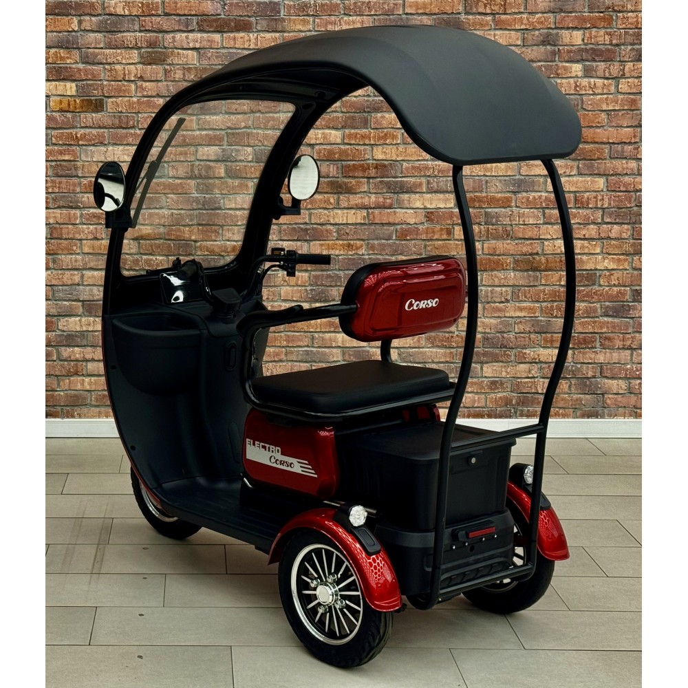 Електротрицикл Corso Terra TR-420311 800W 72V 20Ah з дахом, лобовим склом і дощовиком, 3 місця