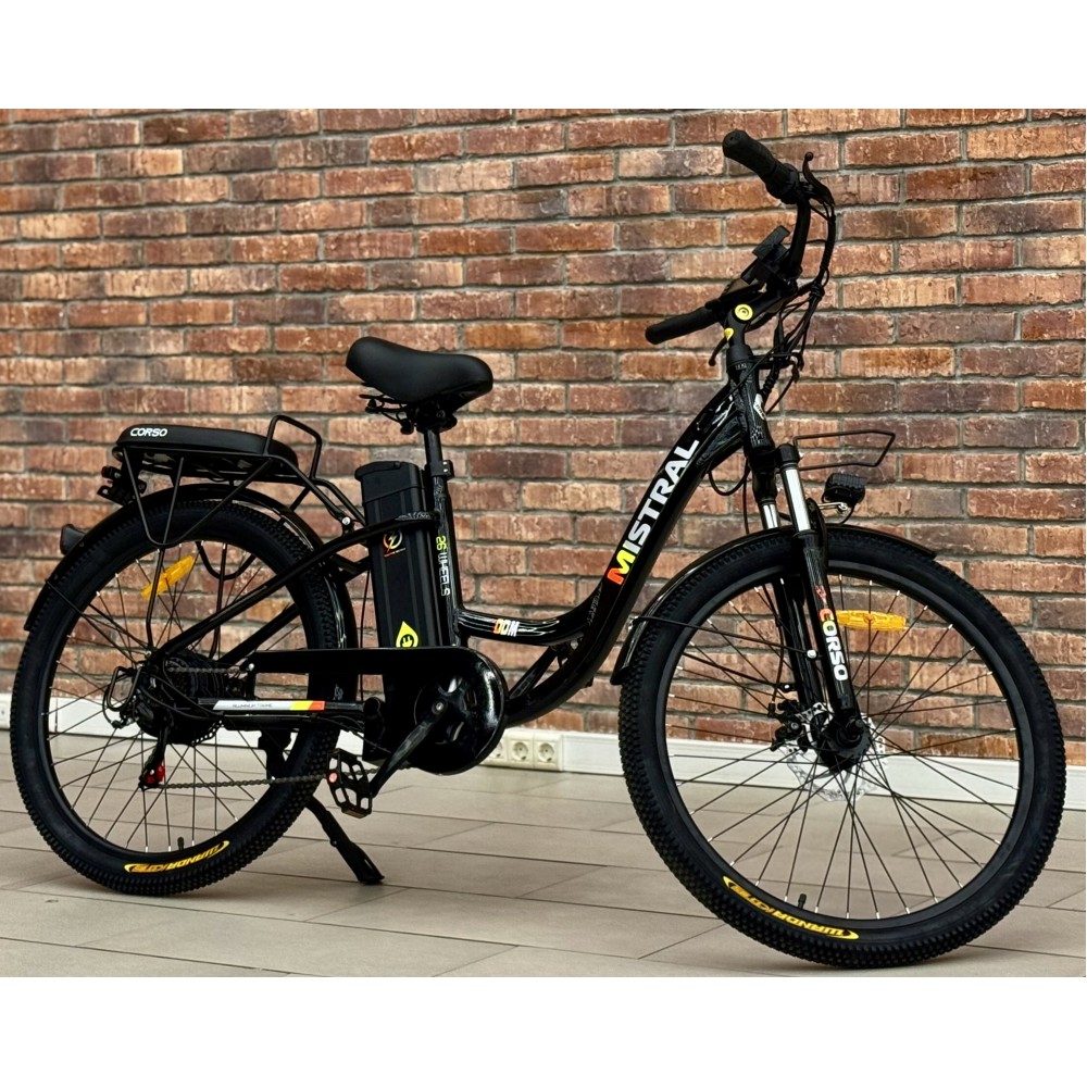 Електровелосипед Corso MISTRAL 500W 48V, Shimano, амортизація, багажник