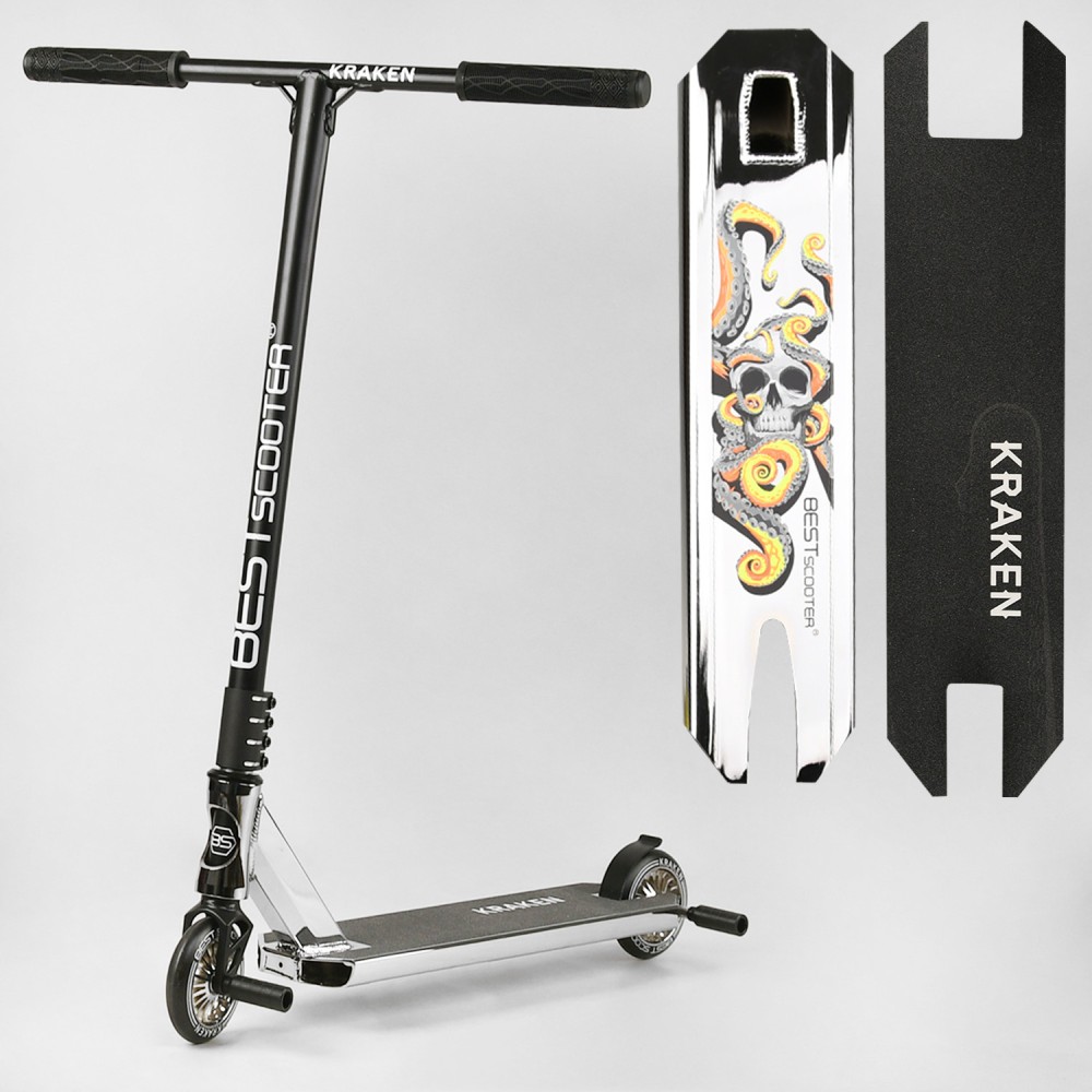 Самокат трюковий Best Scooter Kraken KR-82080: HIC-система, анодовані деталі, ПЕГИ та колеса PU 110 мм